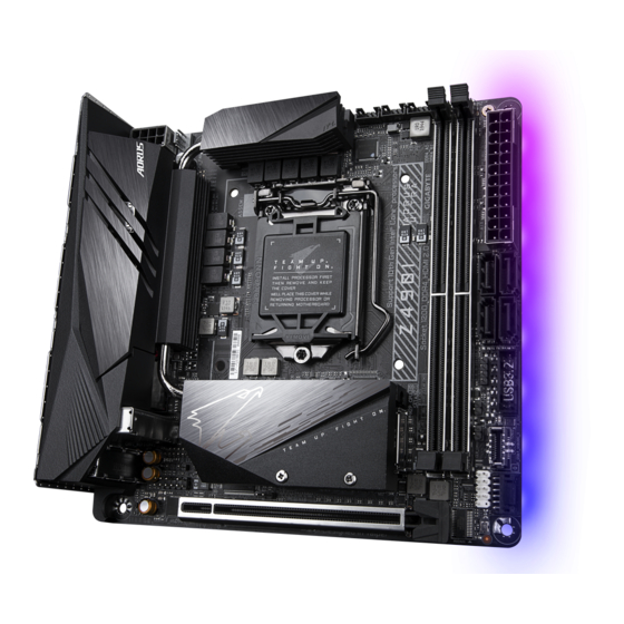 Gigabyte Z490I AORUS ULTRA Motherboard Manuals