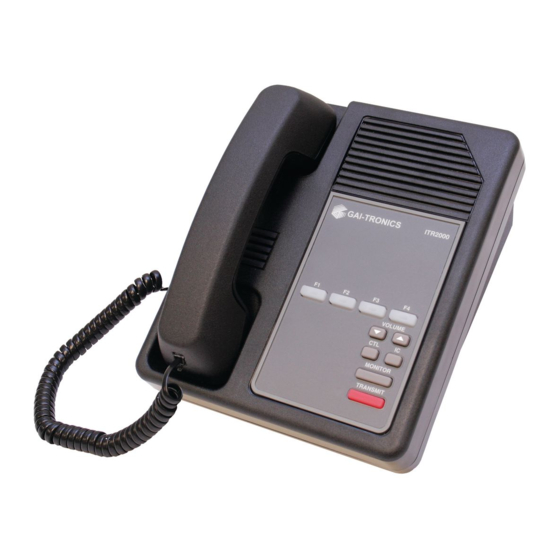 GAI-Tronics ITR2000A User And Installation Manual
