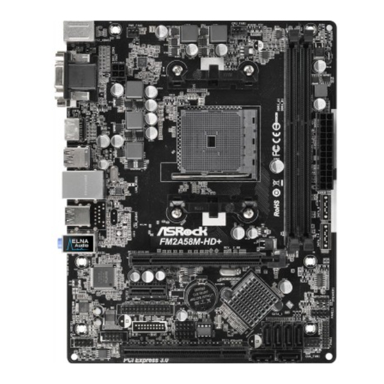 ASROCK FM2A58M-HD+ R2.0 Quick Installation Manual