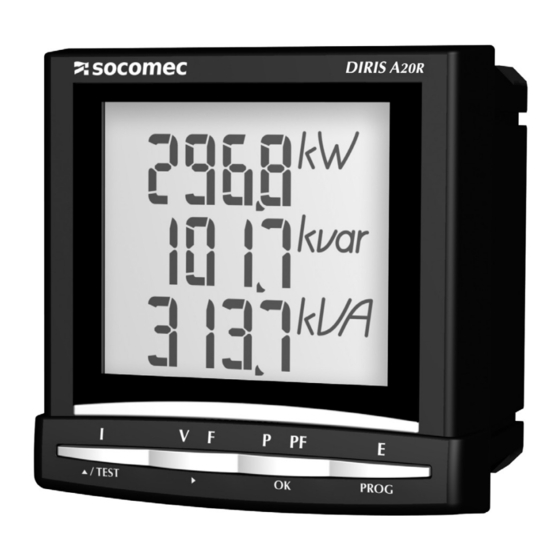 socomec DIRIS A20R Operating Instructions Manual