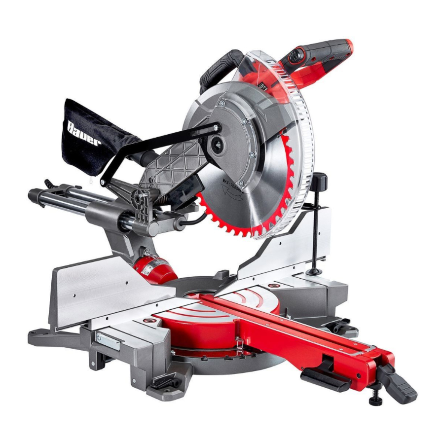 Bauer 1974E-B, 57151 - 12 in. Dual-Bevel Sliding Compound Miter Saw Manual