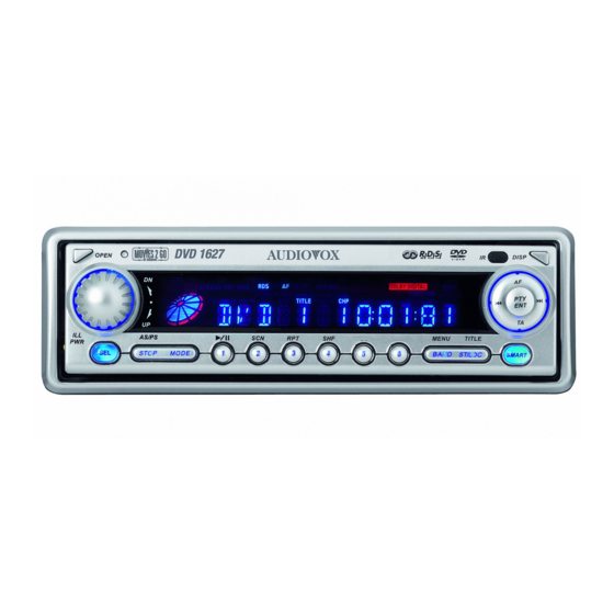 User Manuals: Audiovox DVD1627 Single DVD/CD Player