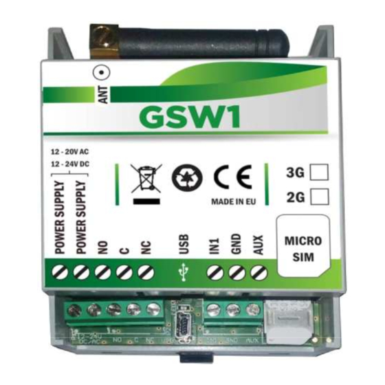 MARS COMMERCE GSW1 Installation Manual