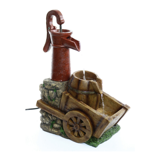 Enchanted Garden 24" Vintage Red Water Pump with Wheelbarrow Fountain 277-4019 Assembly Instructions