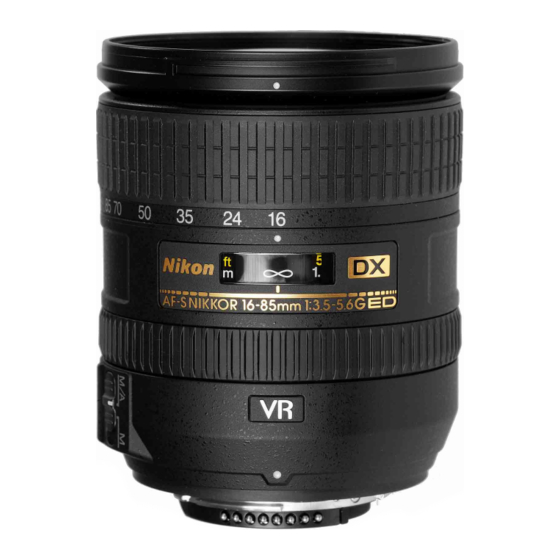 Nikon AF-S DX NIKKOR 16-85mm f/3.5-5.6 ED VR User Manual