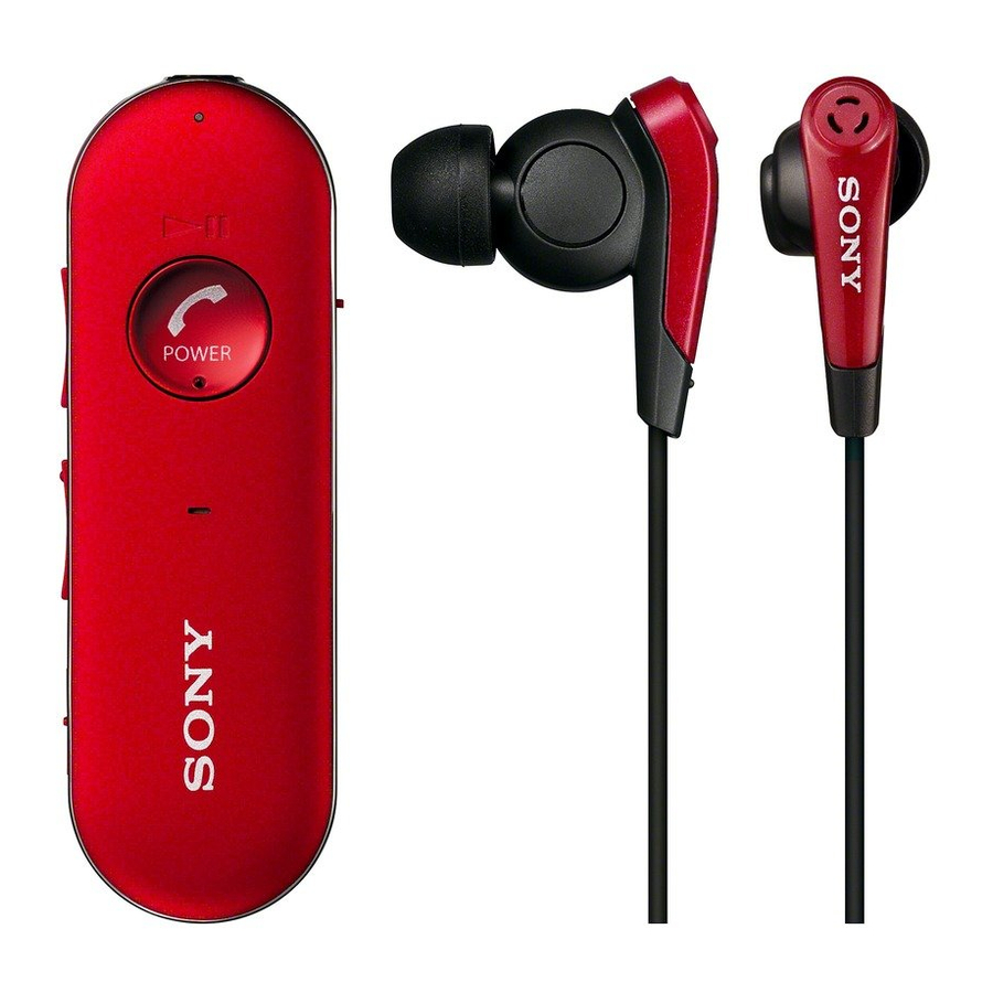 Sony MDR-EX31BN - Wireless Noise Canceling Stereo Headset Manual