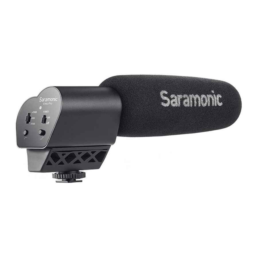 Saramonic Vmic Pro - Video Condenser Microphone For DSLR Cameras Quick Start Guide