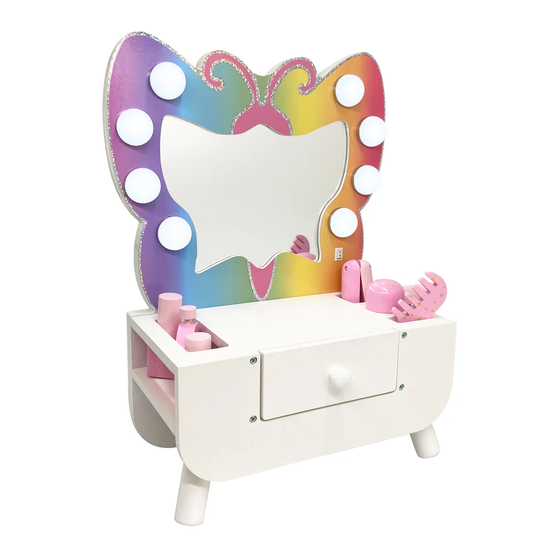 Teamson Kids Butterfly Tabletop Vanity with Light TD-14014C Assembly Instructions Manual