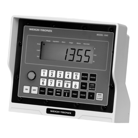 Avery Weigh-Tronix 1040/XL Manuals