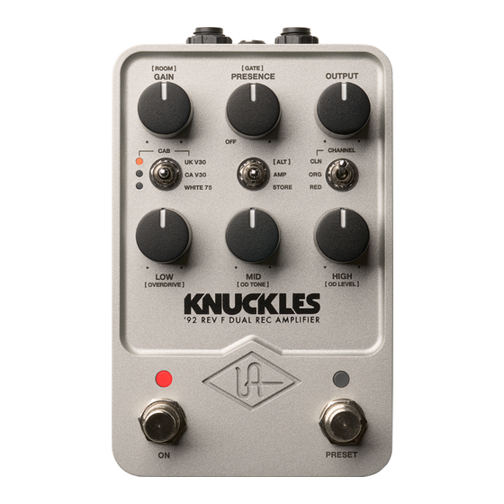 Universal Audio UAFX Knuckles '92 Manuals
