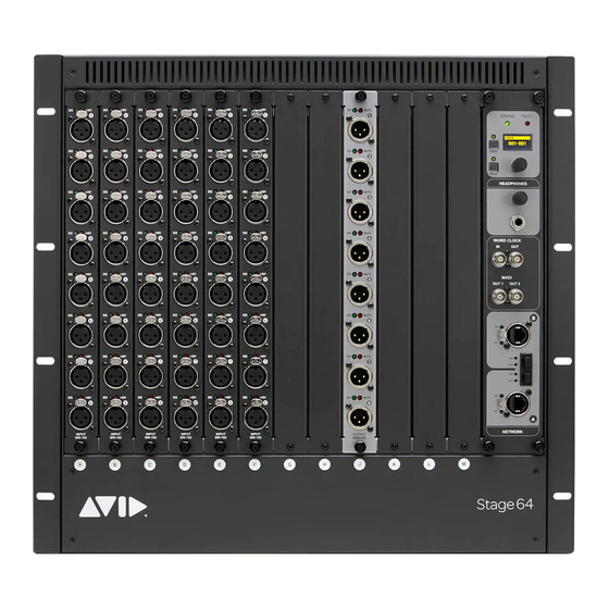 Avid Technology Stage 64 Installation Manual