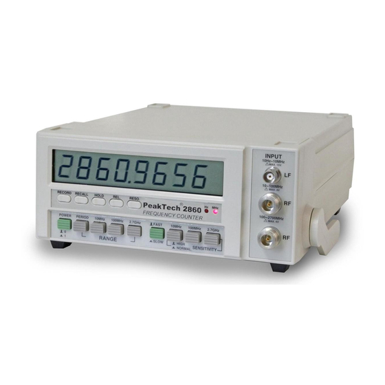 PeakTech 2860 Operation Manual