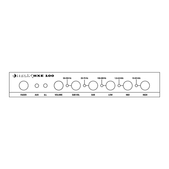 HELIX HXE 100 Owner's Manual