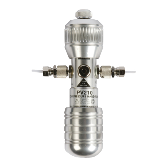 User Manuals: Druck PV 210 Pressure Hand Pump