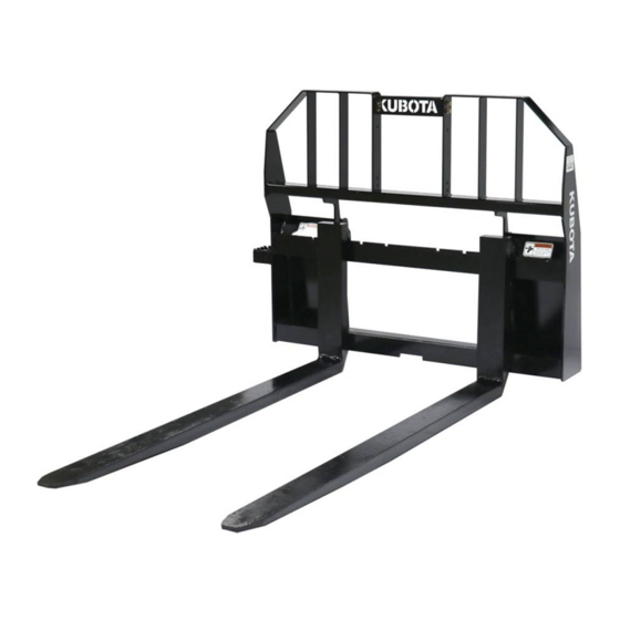User Manuals: Kubota AP-PFL5548 Mounted Pallet Forks