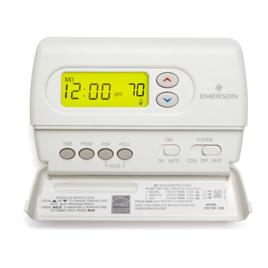 White Rodgers 1F87-361 Programmable Electronic Digital Thermostat Manual