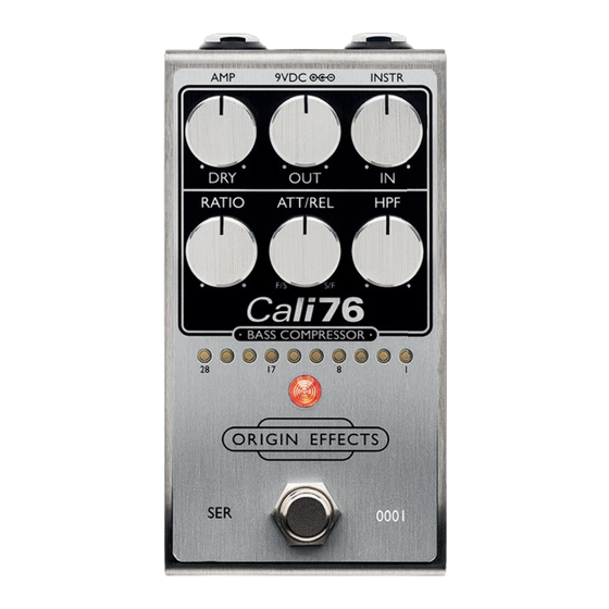 Origin Effects Cali76 Bass Compressor Getting Started Manual