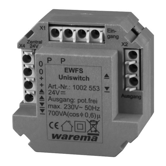 WAREMA EWFS Uniswitch Operating And Installation Instructions