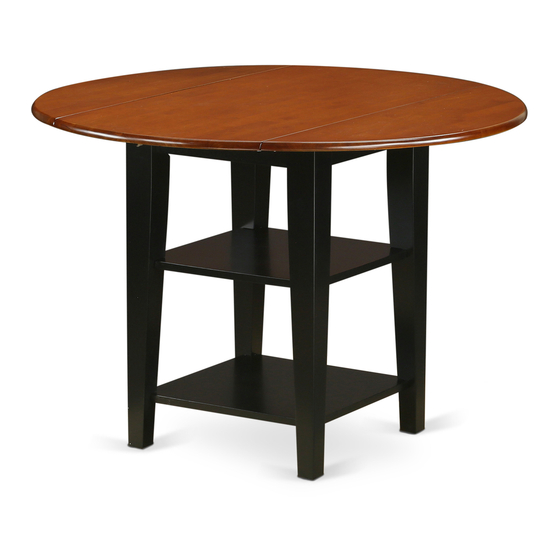 East West Furniture Sudbury Round Kitchen Table With Two Shelves Assembly Instructions