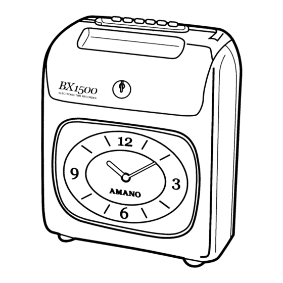 Amano BX-1500 Operation Manual