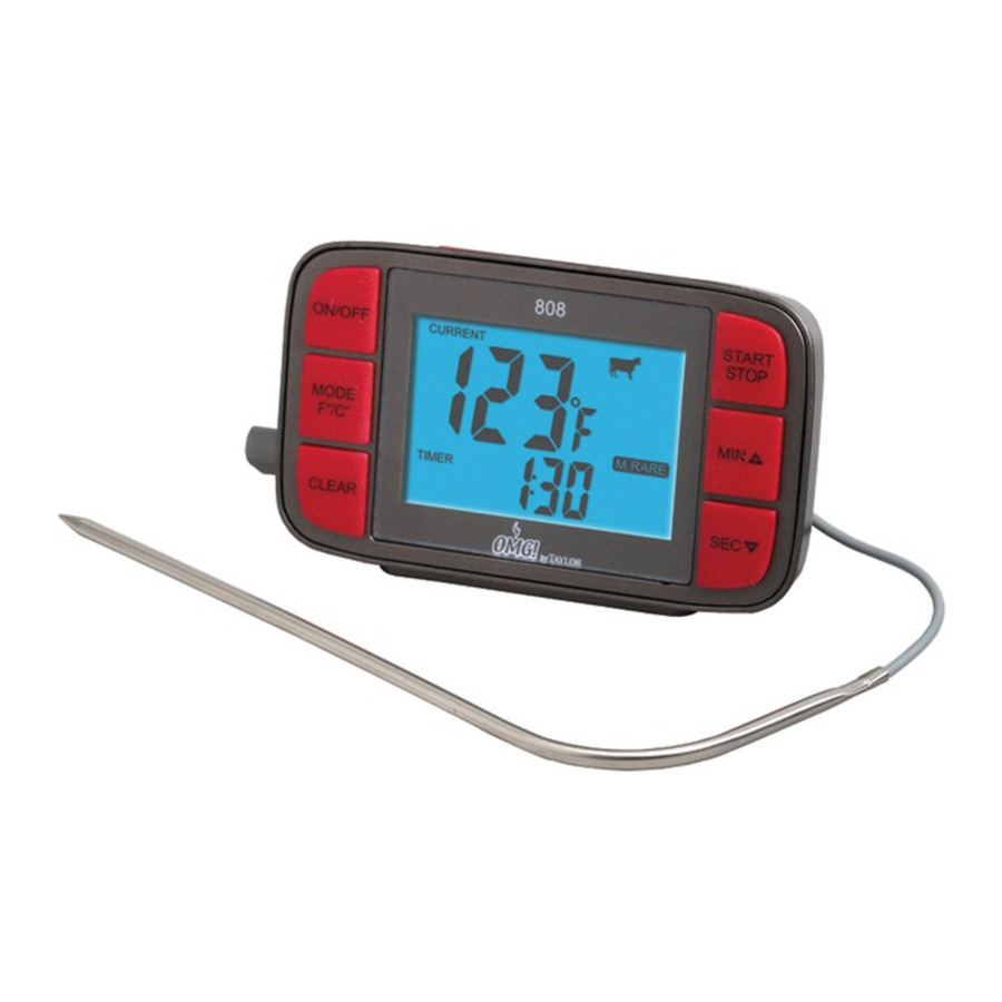 Taylor OMG 808 - Digital Thermometer With Probe And Timer Manual