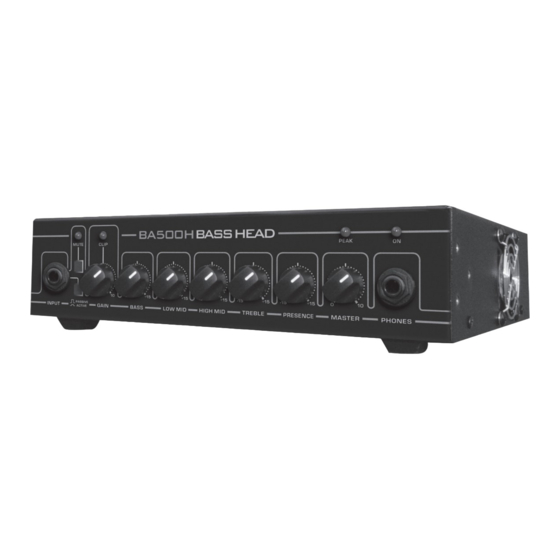 Ashton BASS HEAD BA500H User Manual