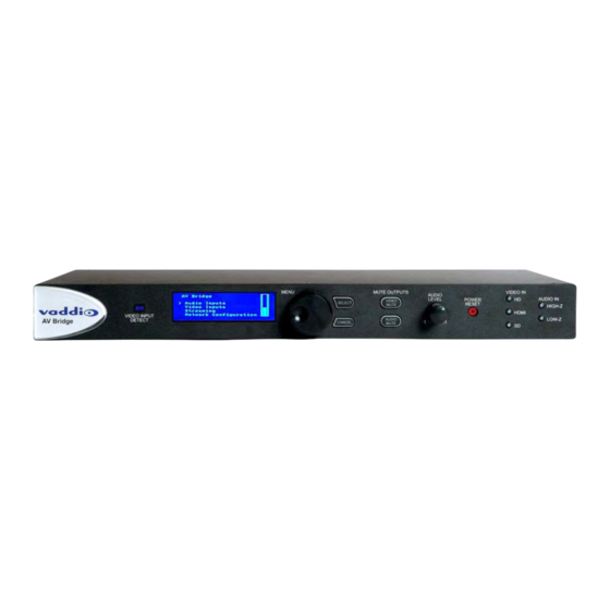 VADDIO AV Bridge Installation And User Manual