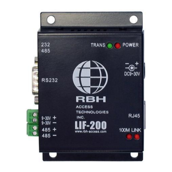 RBH Sound Axiom Lite LIF-200 Technical Manual