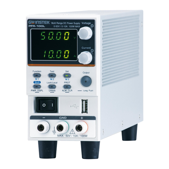 GW Instek PFR-100 Series Programming Manual