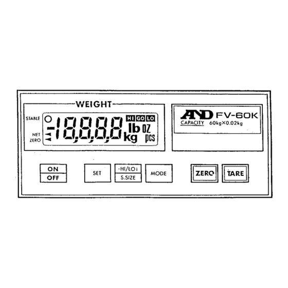 A&D FV-60KWP Instruction Manual