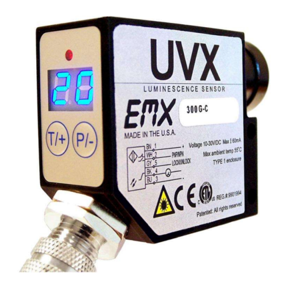 User Manuals: EMX Industries UVX-300G-C Sensor