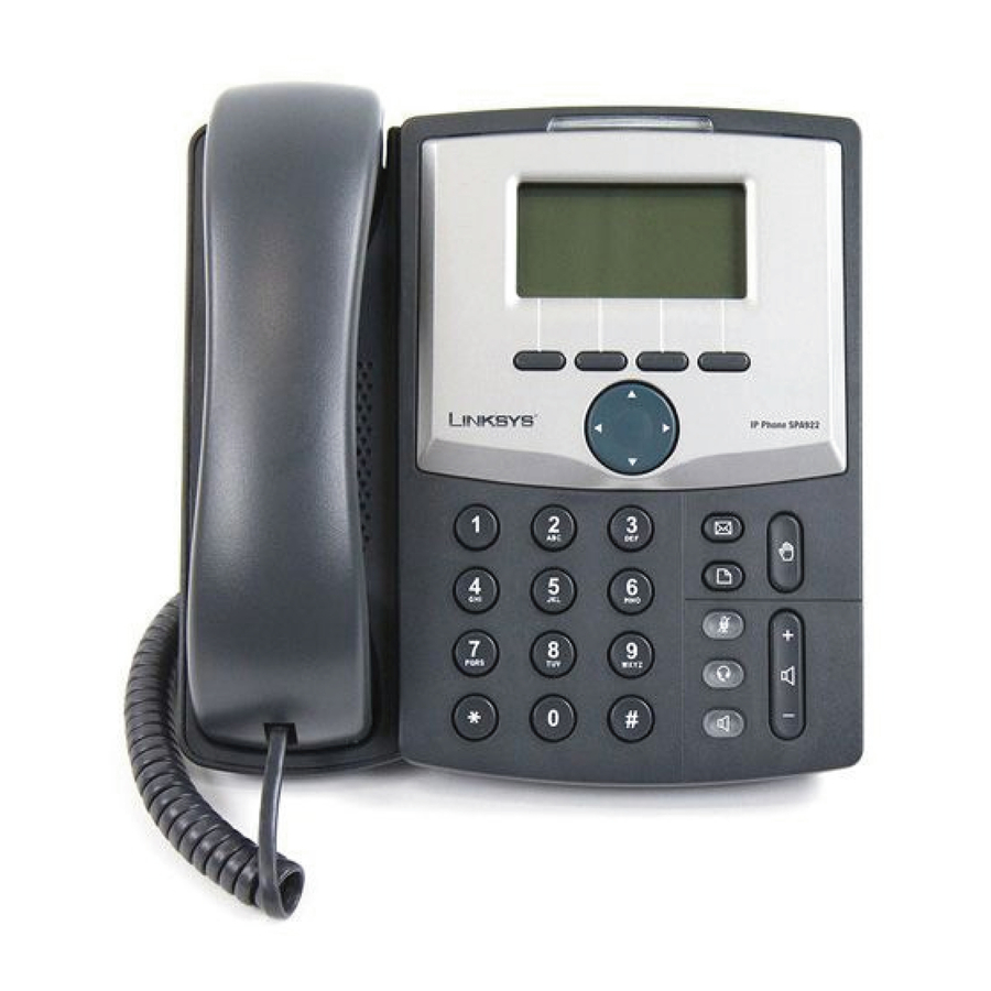Linksys SPA922 - IP Phone With Switch Manuals