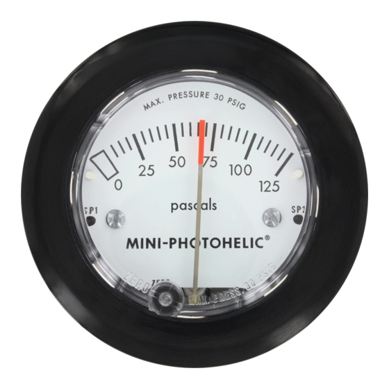 Dwyer Instruments MP Mini-Photohelic Installation And Operating Instrictions