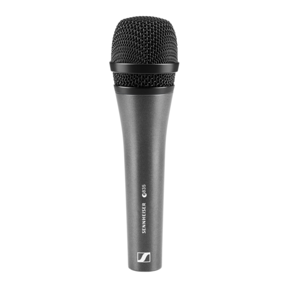 Sennheiser 835 Instructions For Use Manual