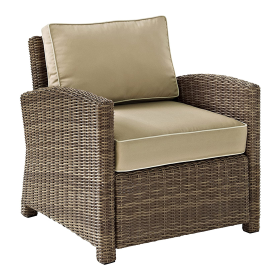 Crosley Biltmore Outdoor Wicker Arm Chair CO7116-WB Assembly Instructions Manual