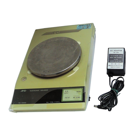 A&D FA-6000 Instruction Manual