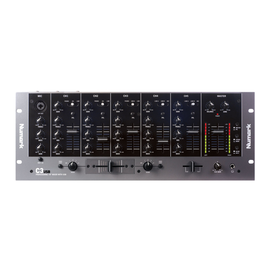 Numark C3USB - Mixer with USB Manual