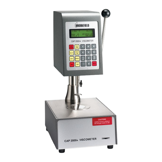 Ametek BROOKFIELD CAP2000+ Quick Start Manual