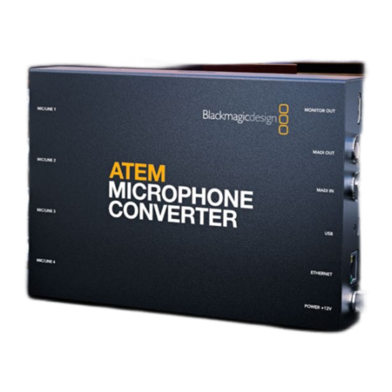 Blackmagicdesign ATEM Microphone Converter Installation And Operation Manual