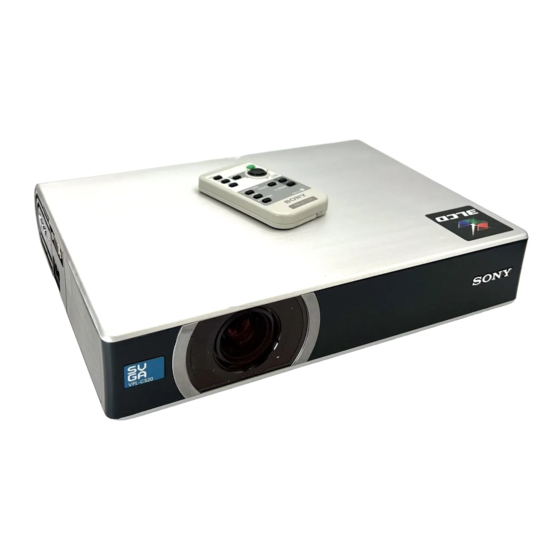 Sony VPL-CX20 Service Manual