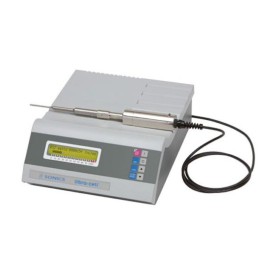 Sonics VCX130 PB Operation Manual