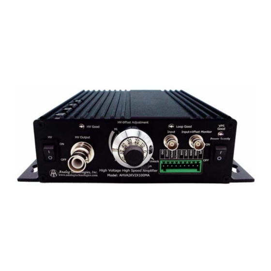 Analog Technologies AHVA1KV2X100MA Manual