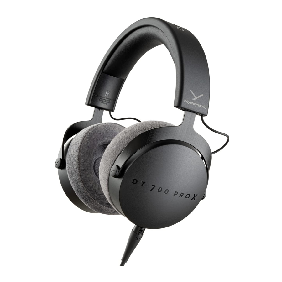 Beyerdynamic DT 700 PRO X - Studio Headphones for Recording & Monitoring (closed) Manual