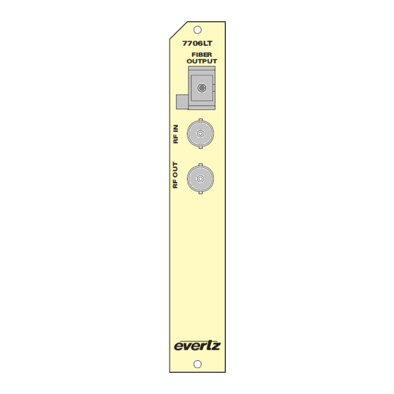 evertz 7706LT Series Manuals