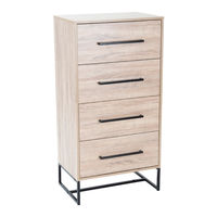 Birlea CONRAD 4 DRAWER NARROW CHEST SILVER OAK Assembly Instructions Manual