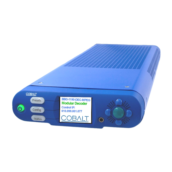 Cobalt Digital Inc BBG-1190-DEC-MPEG Product Manual