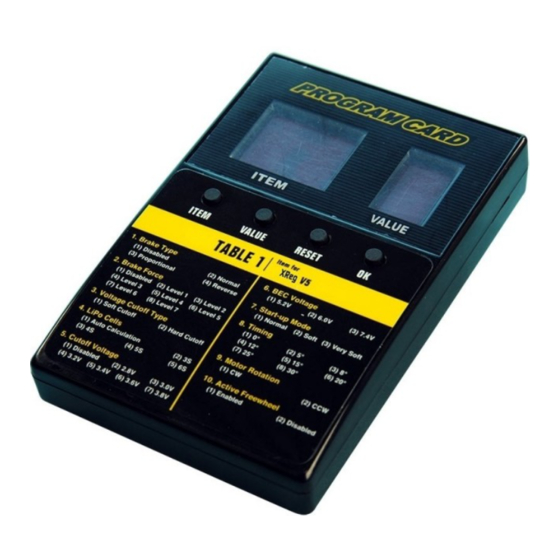 XPower Xreg V5 LED PROGRAM CARD User Manual