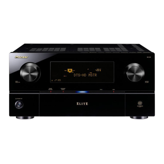 Pioneer SC-27 - SC27 - Elite 7.1 Channels A/V THX Receiver Operating Instructions Manual
