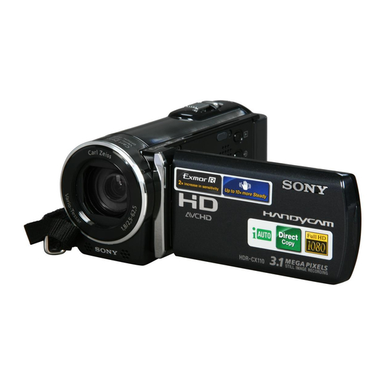 SONY HANDYCAM HDR-CX150 USER MANUAL Pdf Download