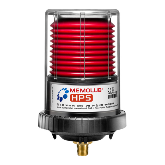 MEMOLUB HPS Quick Instructions